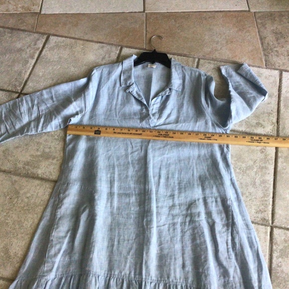 Poetry maxi dress linen light blue sleeves - Picture 8 of 9